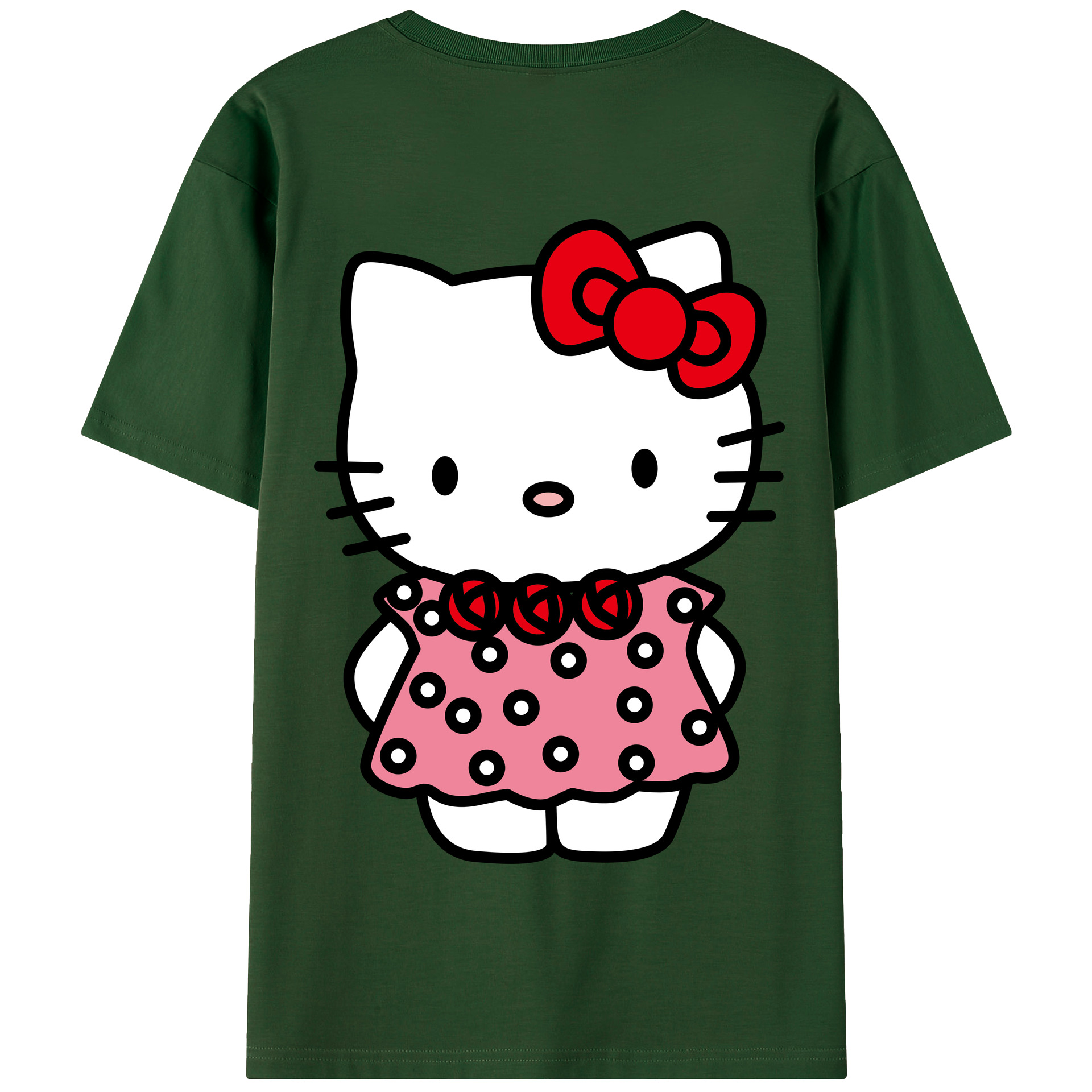 （画像用） Hello Kitty ハローキティ 綿100％半袖Tシャツ（背面プリント）